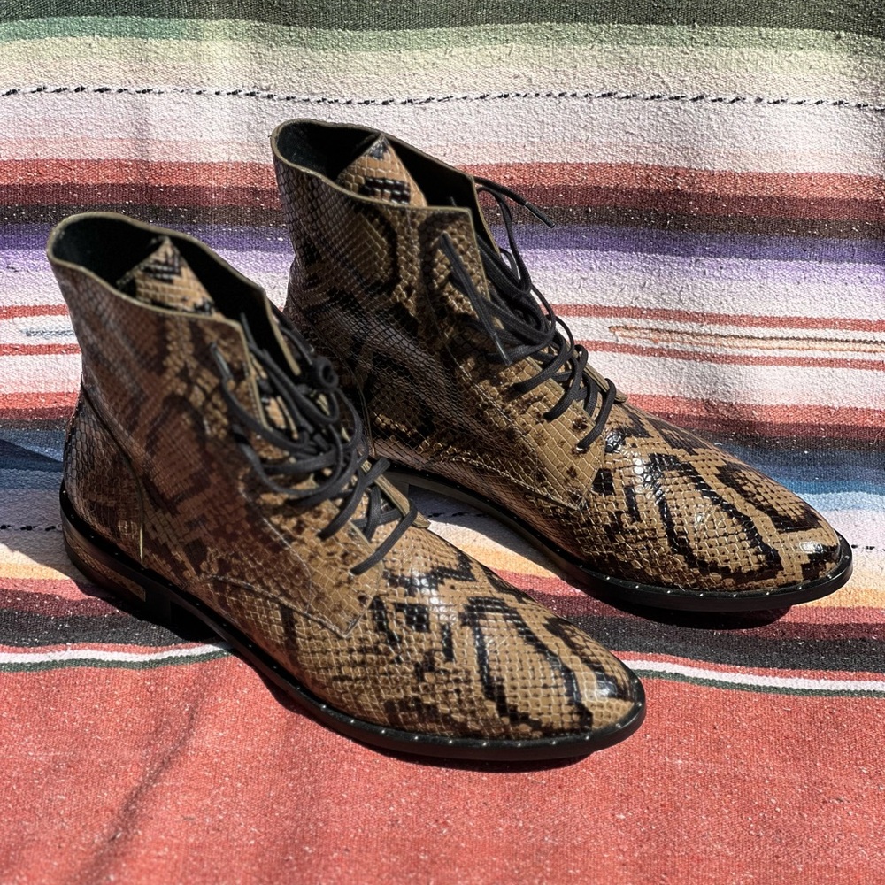 Rare Freda Salvador Ralph Snake Leather Boots Retails $525 - Worn Once!